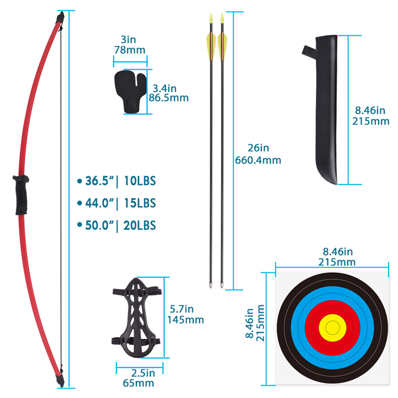 210038 Nika Archery 44inch 15lbs Tineret Arwing pentru Archer Outdoor&indoor Target Shooting
